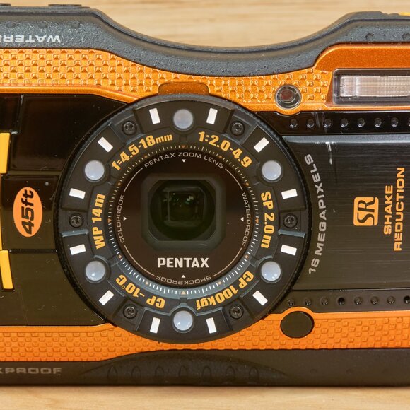 Pentax Optio WG-3 / 16MP Waterproof Digital Camera / Orange / Tested - Picture 5 of 11